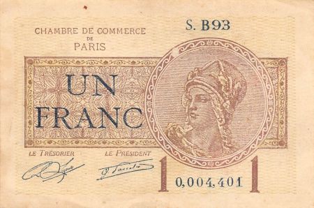 CHAMBRE DE COMMERCE DE PARIS - 1 FRANC 1919 / 1922