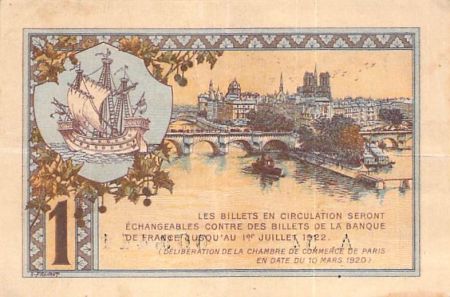 CHAMBRE DE COMMERCE DE PARIS - 1 FRANC 1920