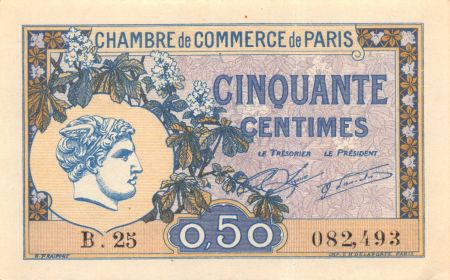 CHAMBRE DE COMMERCE DE PARIS - 50 CENTIMES 10-03-1920