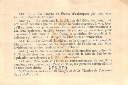 CHAMBRE DE COMMERCE DE ROUEN - 2 FRANCS 1916
