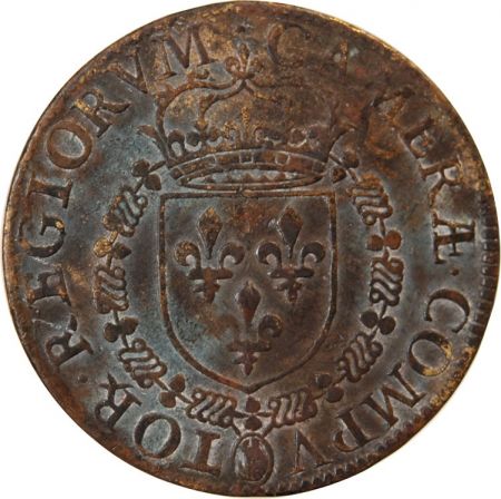 CHAMBRE DES COMPTES DU ROI  Henri III  JETON laiton 1583