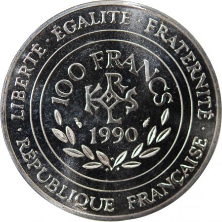CHARLEMAGNE - ESSAI DE 100 FRANCS ARGENT 1990
