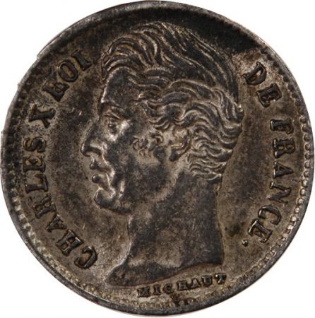CHARLES X - 1/4 FRANC ARGENT 1828 W LILLE