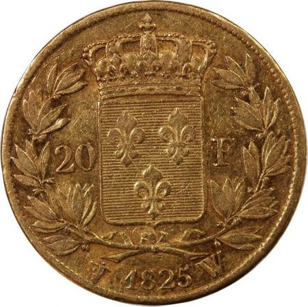CHARLES X - 20 FRANCS OR 1825 W LILLE