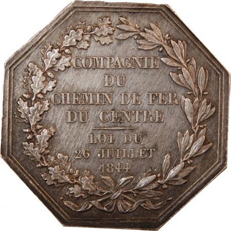 CHEMIN DE FER DU CENTRE - JETON ARGENT - Poinçon Main (1845-1860)
