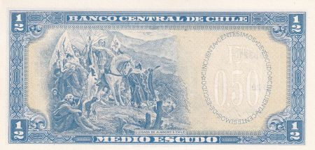 Chili 1/2 Escudo - Bernardo O\'Higgins - ND (1962) - Série D.28 - P.134