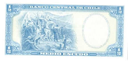 Chili 1/2 Escudo 1962-1975 - Bernardo O\'Higgins, Explorateurs à cheval - G 14