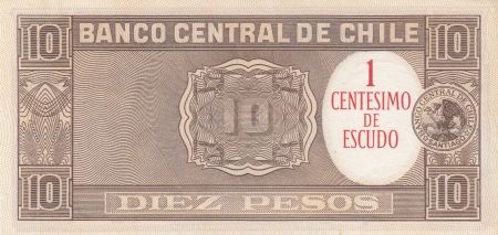 Chili 1 Centesimo de Escudo / 10 Pesos 1960 - M. Bulnes
