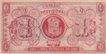 Chili 1 Libra peruana de oro 1921 - Cheque provisional