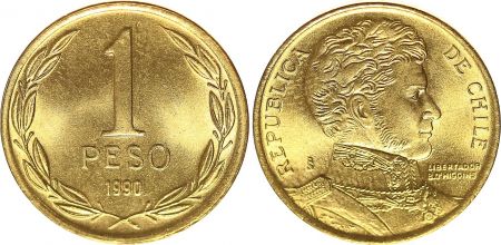 Chili 1 Peso 1990 - Bernardo O\'Higgins