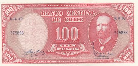 Chili 10 Centesimos/100 Pesos Arturo Prat - Série K - 1960