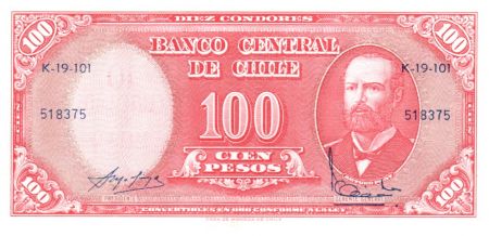 Chili 10 Centesimos/100 Pesos Arturo Prat - Série K-19-101 - 1960