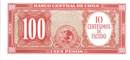 Chili 10 Centesimos/100 Pesos Arturo Prat - Série K-20-101 - 1960