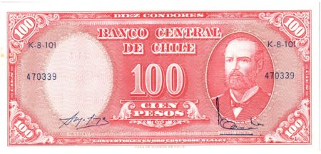 Chili 10 Centesimos/100 Pesos Arturo Prat - Série K-8-101 - 1960