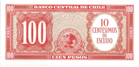 Chili 10 Centesimos/100 Pesos Arturo Prat - Série K-8-101 - 1960