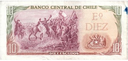 Chili 10 Escudos 1970 - J.M. Balmaceda, cavalerie - A.14