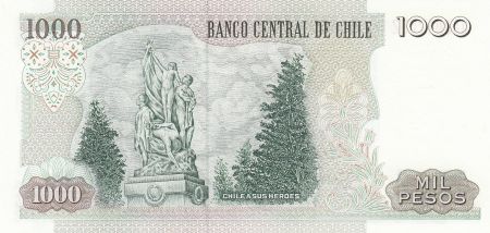 Chili 1000 Pesos 2005 - Ignacio Carrera Pinto, Monument héros chiliens