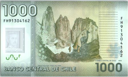 Chili 1000 Pesos I. Carrera Pinto -  2019 Polymer - Neuf-  P.161j