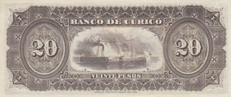 Chili 20 Pesos Banco de Curico - 18xx (1882) - p.Neuf - S.220