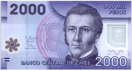 Chili 2000 Pesos Manuel Rodriguez - Réserve de Nalcas - 2013 (2016) Série FD Polymer