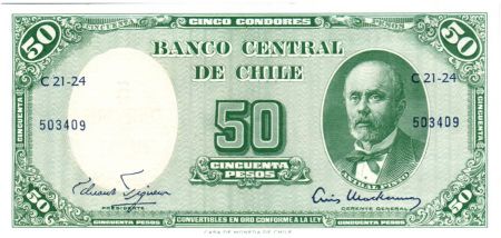 Chili 5 Centesimos de Escudo 1961 / 50 Pesos - Anibal Pinto - Serie C21-24