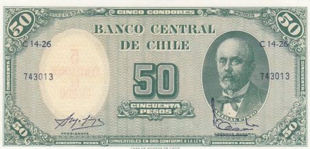 Chili 5 Centesimos de Escudo 1961 / 50 Pesos - Anibal Pinto