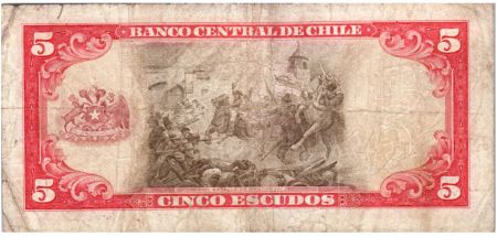 Chili 5 Escudos 1964 - Manuel Bulnes, Bataille de Rancagua - C.24