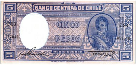Chili 5 Pesos (1/2 Condor) - 1947-1958 - B. O\'Higgins - E 83