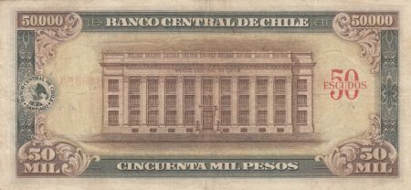Chili 50 Escudos / 500.000 Pesos -  A. Alessandri - Série A.4 - P.133 - TB+