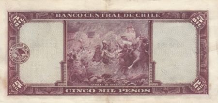 Chili 5000 Pesos -  Manuel A Tocornal-  1947-1959 Série H.1 - P.117 - SUP