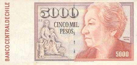 Chili CHILI  GABRIELA MISTRAL - 5000 PESOS 1997