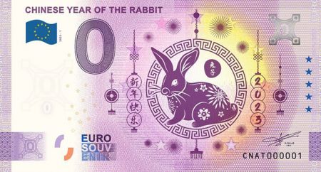 Chine 0 Euro Souvenir 2023 - Année du lapin