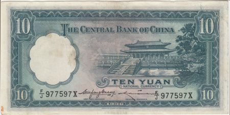 Chine 10 Yuan, Port. SYS - Arbres et Temple - 1936