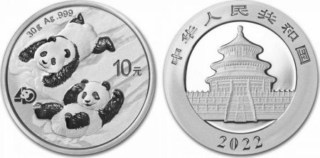 Chine 10 Yuan Panda - Argent 2022 - Argent