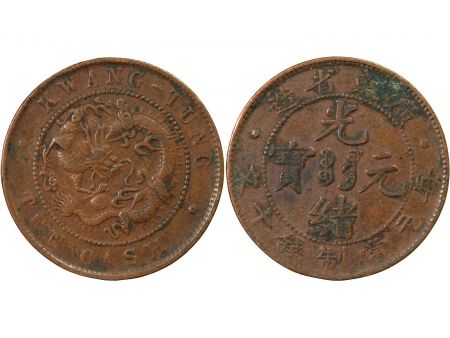 Chine CHINE  KWANG-TUNG - 10 CASH 1900-1906