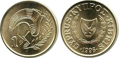 Chypre 1 Cent Oiseau 1996