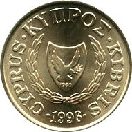 Chypre 1 Cent Oiseau 1996