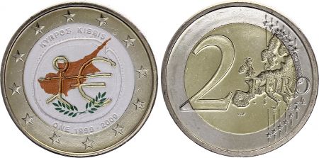 Chypre 2 Euros - 10 ans UEM - Colorisée - 2011 - Bimétallique