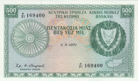 Chypre 500 Mils 1971 - p.Neuf - P.42a