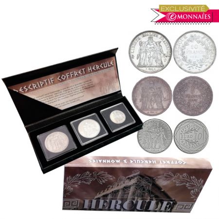 Coffret Hercule « Figure numismatique française » - 3 pièces - Exclusif Emonnaies
