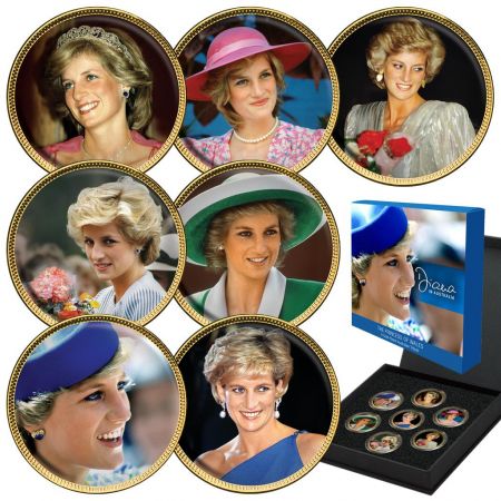 Coffret Lady Diana et l\'Australie\  - 7 monnaies couleur \ 