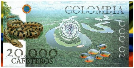 Colombie (Club de Medellin) 20000 Cafeteros, Colombia : Perroquet - Jaguar - Serpent - 2013