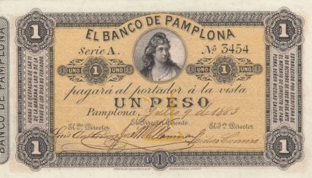 Colombie 1 Peso Femme - 1883