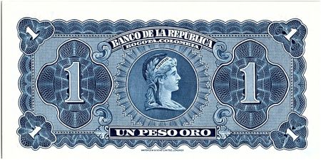 Colombie 1 Peso Oro, Gal Santander -1953
