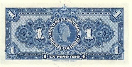 Colombie 1 Peso Oro Oro, Gal Santander - Simon Bolivar