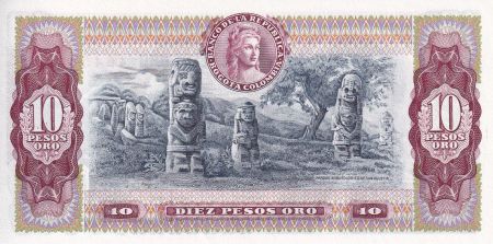 Colombie 10 Pesos de Oro - A. Narino, condor - Site archéologique - 1980 - P.407g