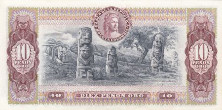 Colombie 10 Pesos oro ,Général Narino- 07-08-1980 - Série AZ