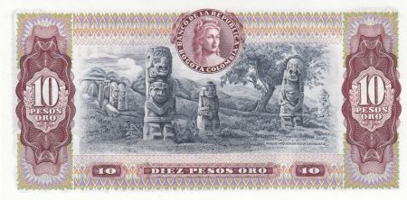 Colombie 10 Pesos oro, Général Narino- 1980
