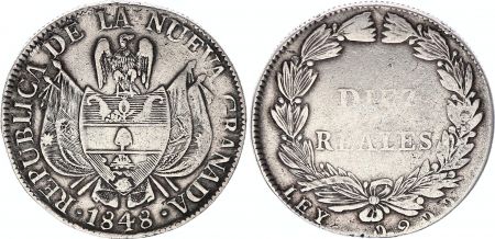 Colombie 10 Réales Armoirie - 1848
