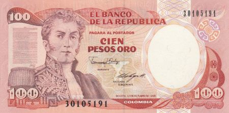 Colombie 100 Pesos 12-10-1988 - Général Narino